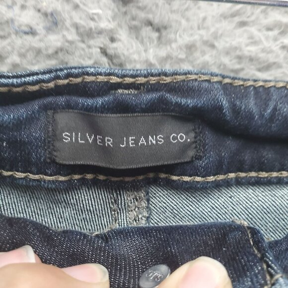 Silver Jeans Womens 31 Dark Blue Avery Skinny Stretch Denim - Picture 2 of 10